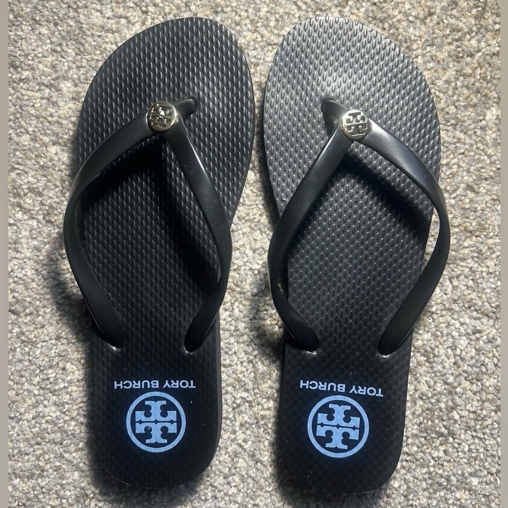 NWOT Tory Burch Black women Flip Flops Size 6,5 - Picture 2 of 6